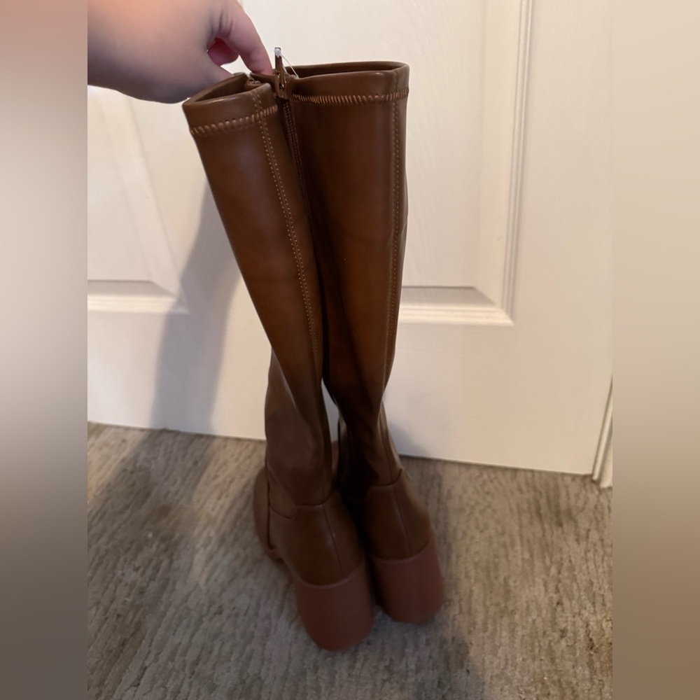 Chic Brown Over the Knee Boots - Picture 3 of 6